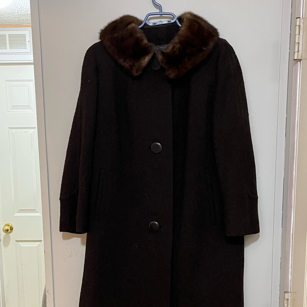 1950s wool and mink coat